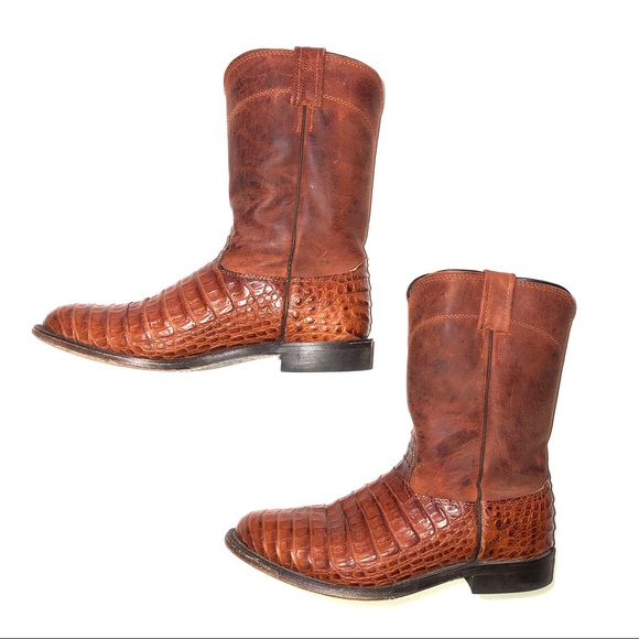 LARRY MAHAN EXOTIC LEATHER WESTERN BOOTS - Picture 7 of 8